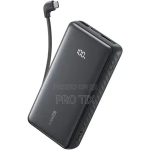 Anker Zolo Power Bank (, 22.5w, Built-in USB-C Cable) Black