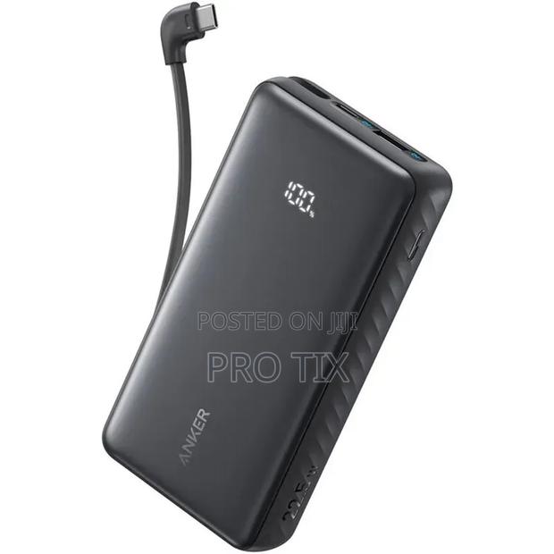 Anker Zolo Power Bank (, 22.5w, Built-in USB-C Cable) Black