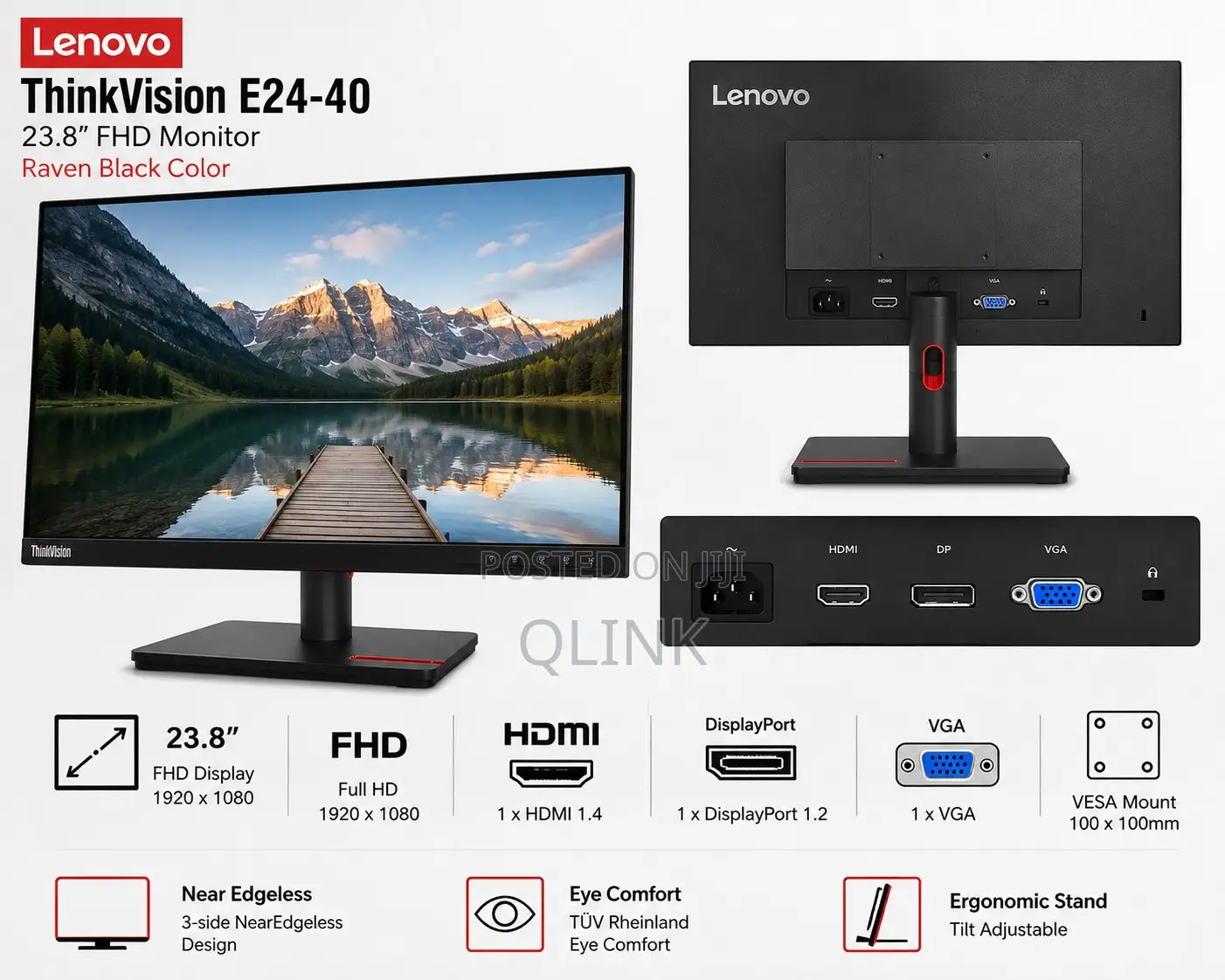 Lenovo ThinkVision E24-40 23.8"" FHD Monitor