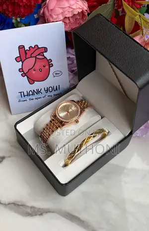 Ladies Curated Watch and Bracelet Gift Set Boxed With a Card.