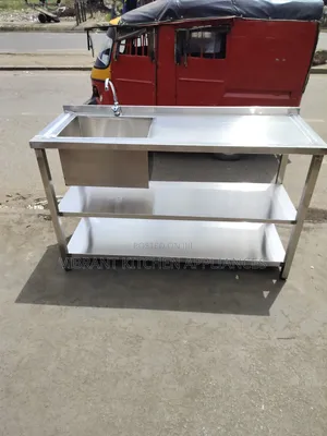 Commercial Stainless Steel Single Bowl Sink With Two Undershelves