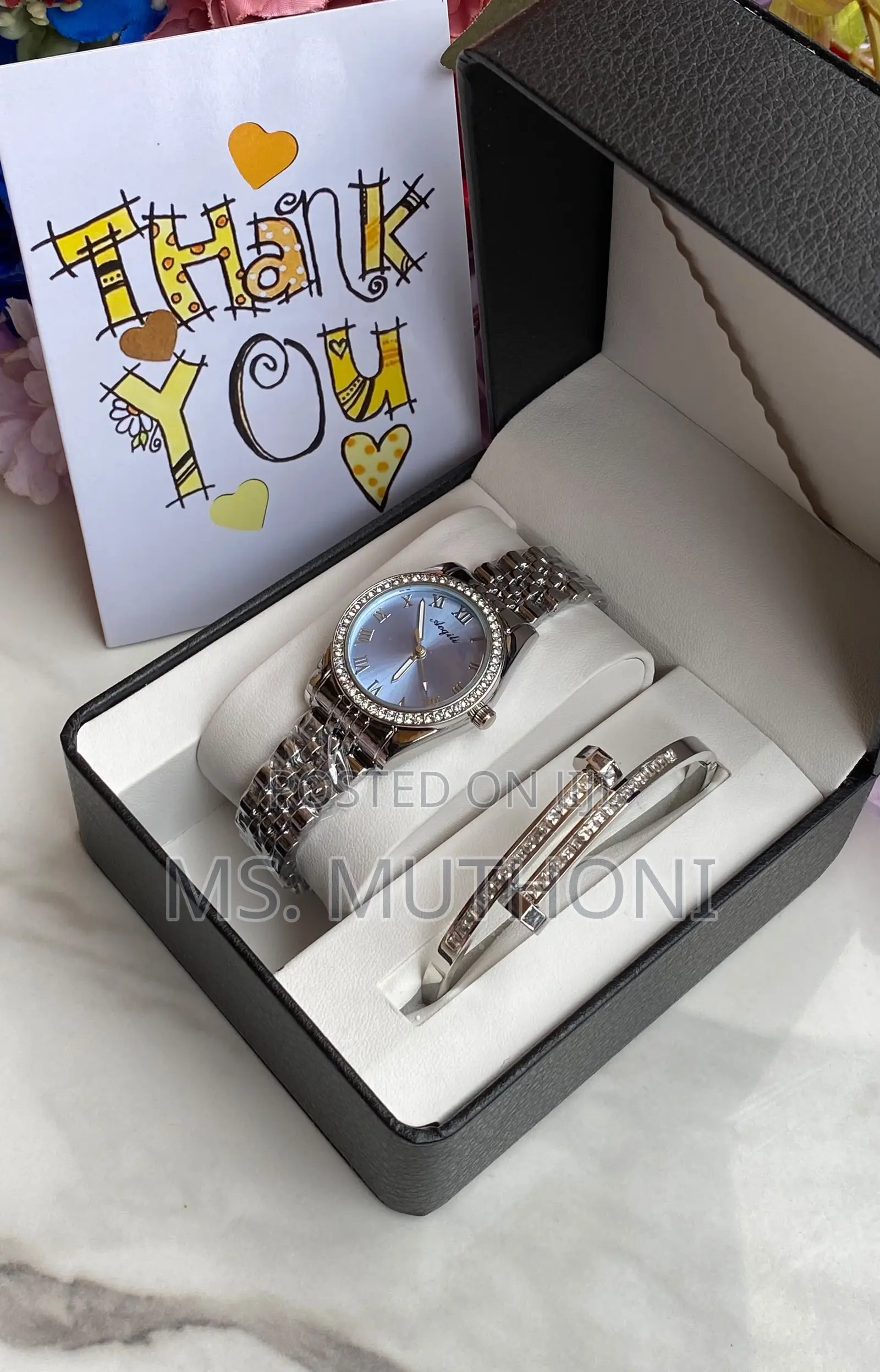 Ladies Gorgeous Matching Watch and Luxury Bangle Gift Set