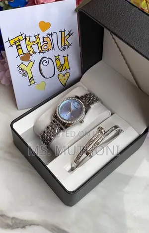 Ladies Gorgeous Matching Watch and Luxury Bangle Gift Set