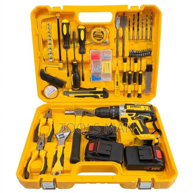 Drill Set DeWALT Cordless Complete Toolkit. 2 Rechargeable Batteries