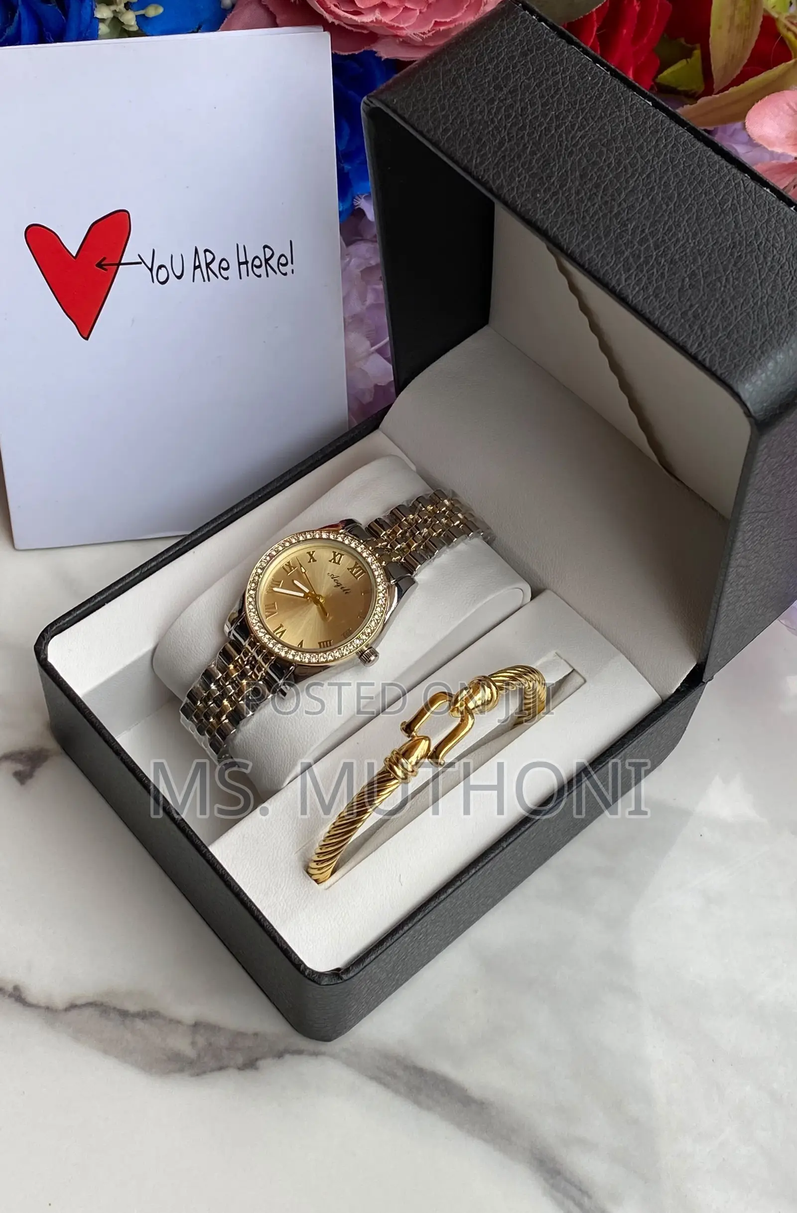 Ladies Boxed Watch and Bracelet + Card Gift Sets.