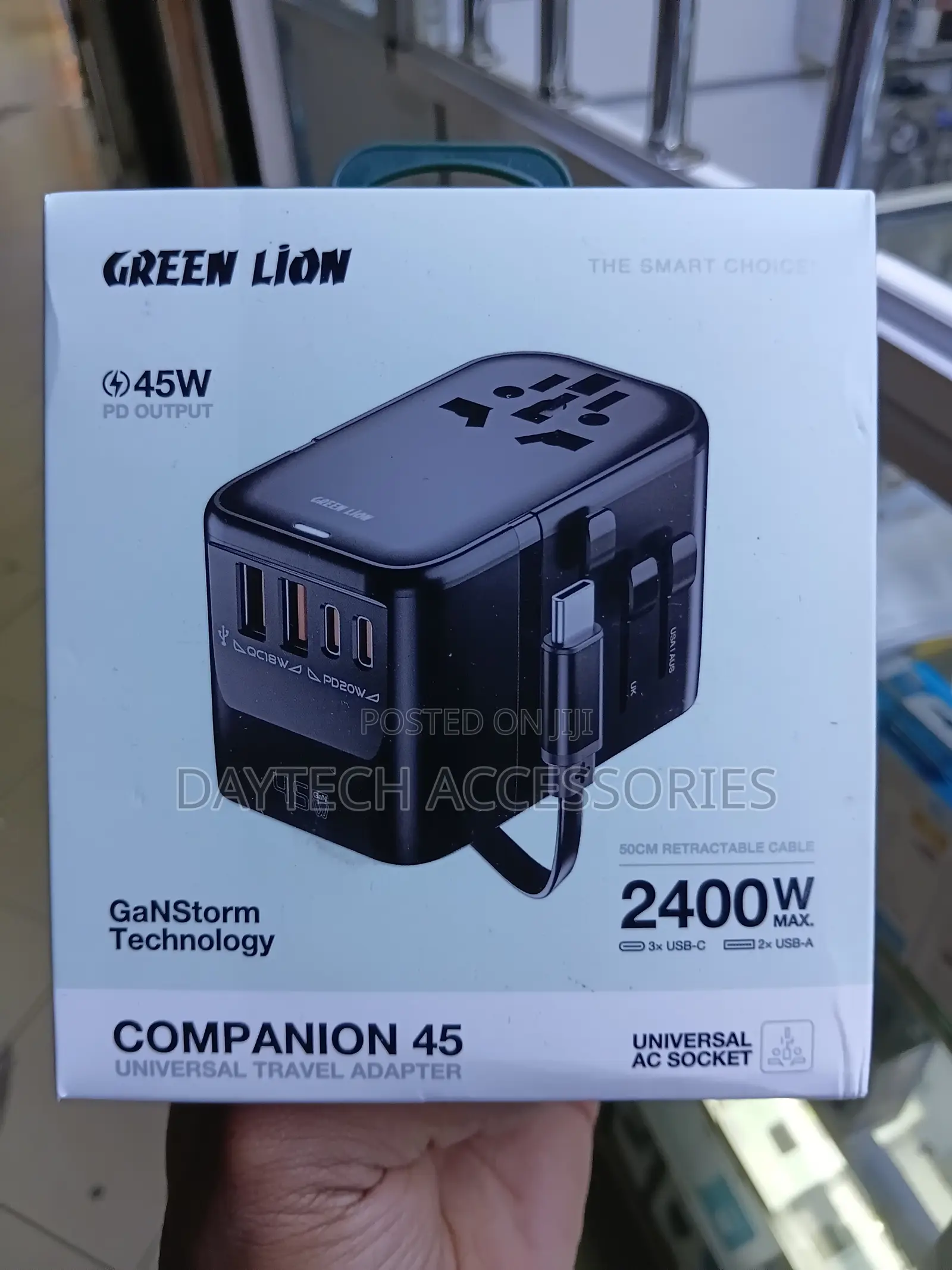 Green Lion Companion 45 Universal Travel Adapter 45W PD Output.