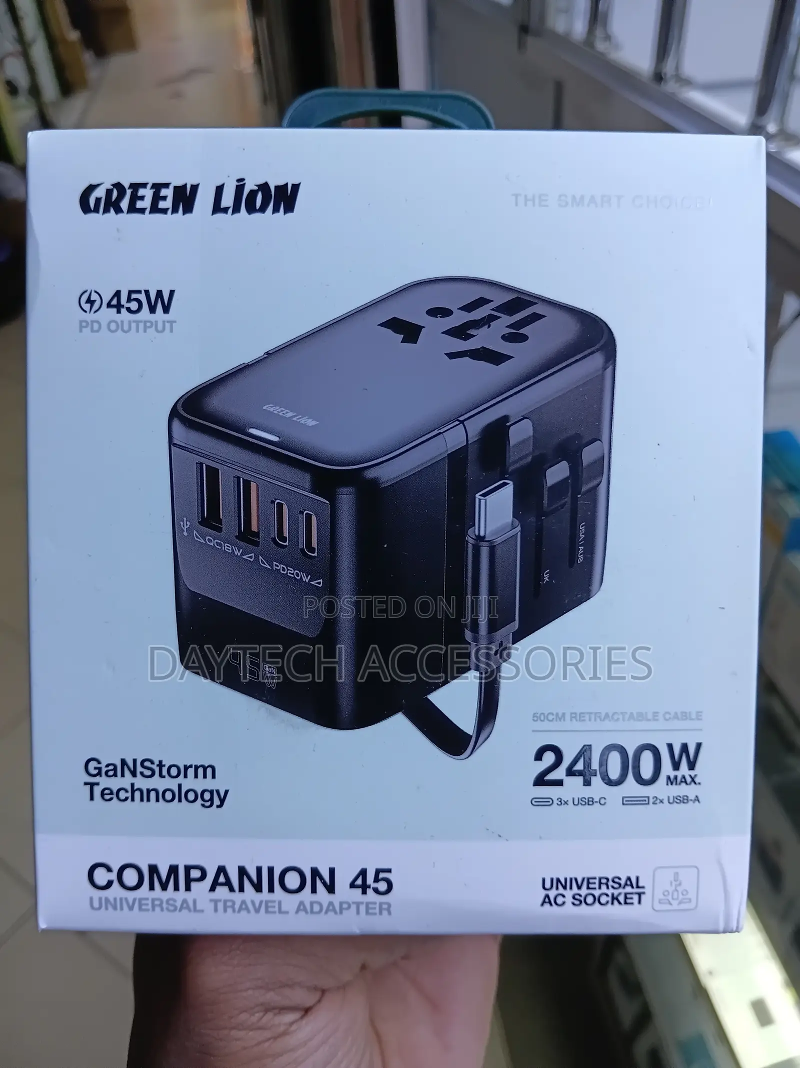 Green Lion Companion 45 Universal Travel Adapter 45W PD Output.