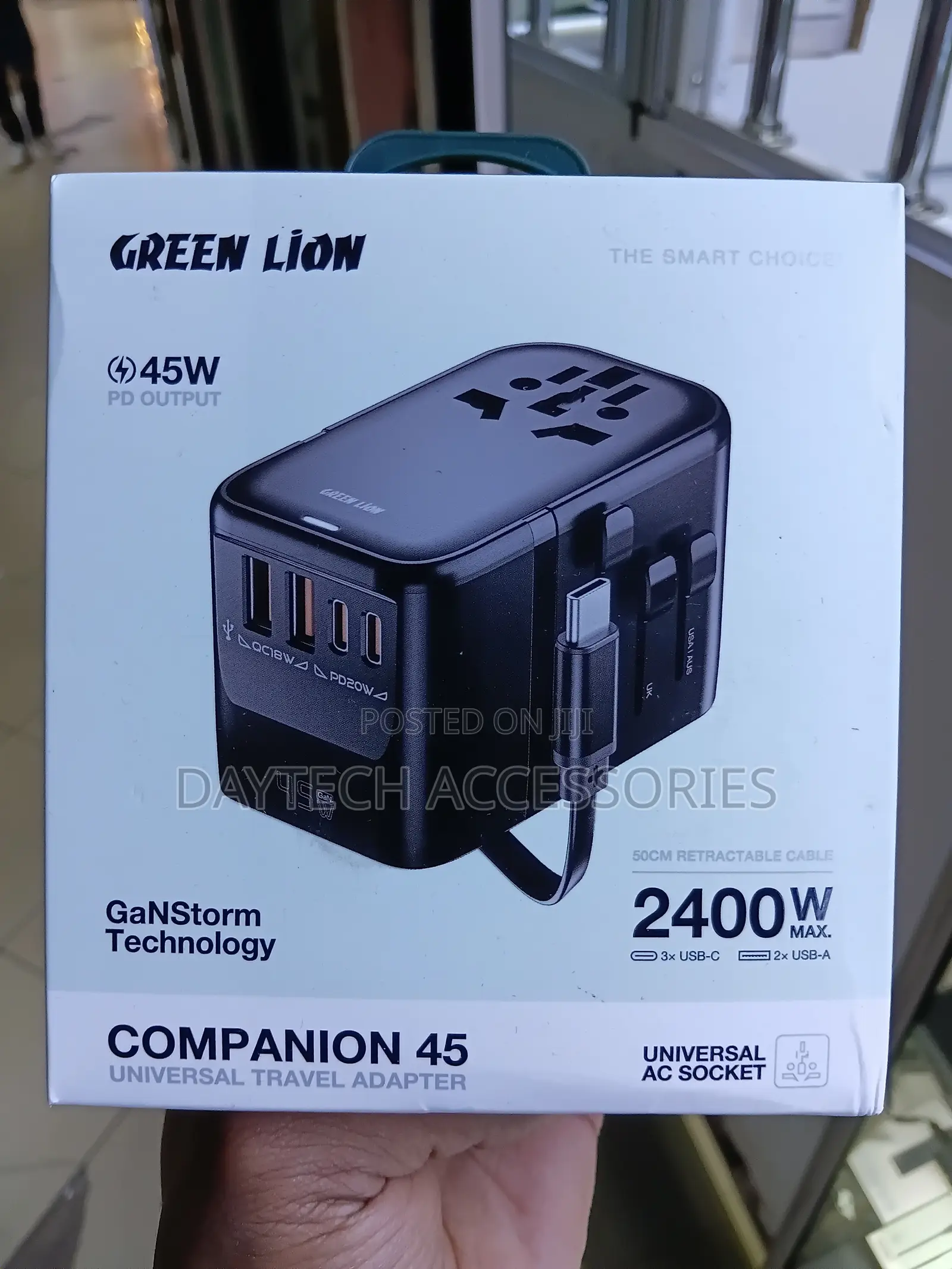 Green Lion Companion 45 Universal Travel Adapter 45W PD Output.