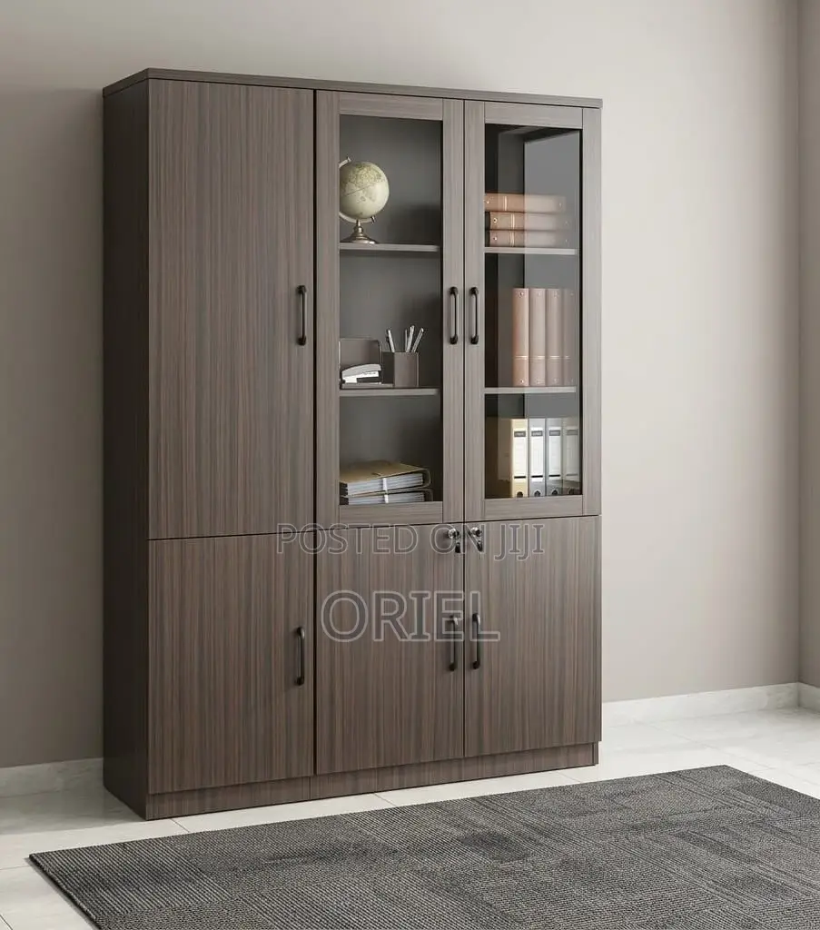 Office Cabinet : 3-Door Wooden Filing Cabinet