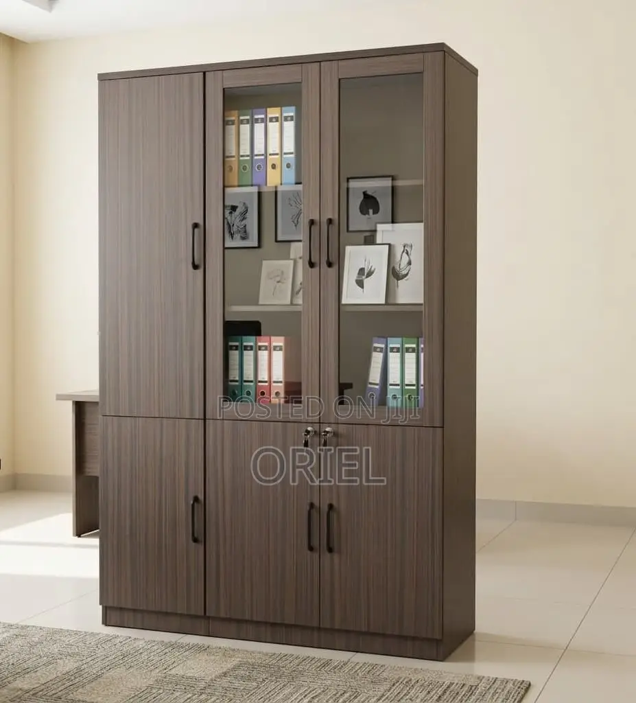 Office Cabinet : 3-Door Wooden Filing Cabinet