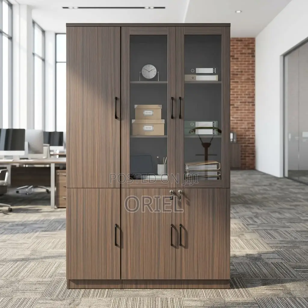 Office Cabinet : 3-Door Wooden Filing Cabinet