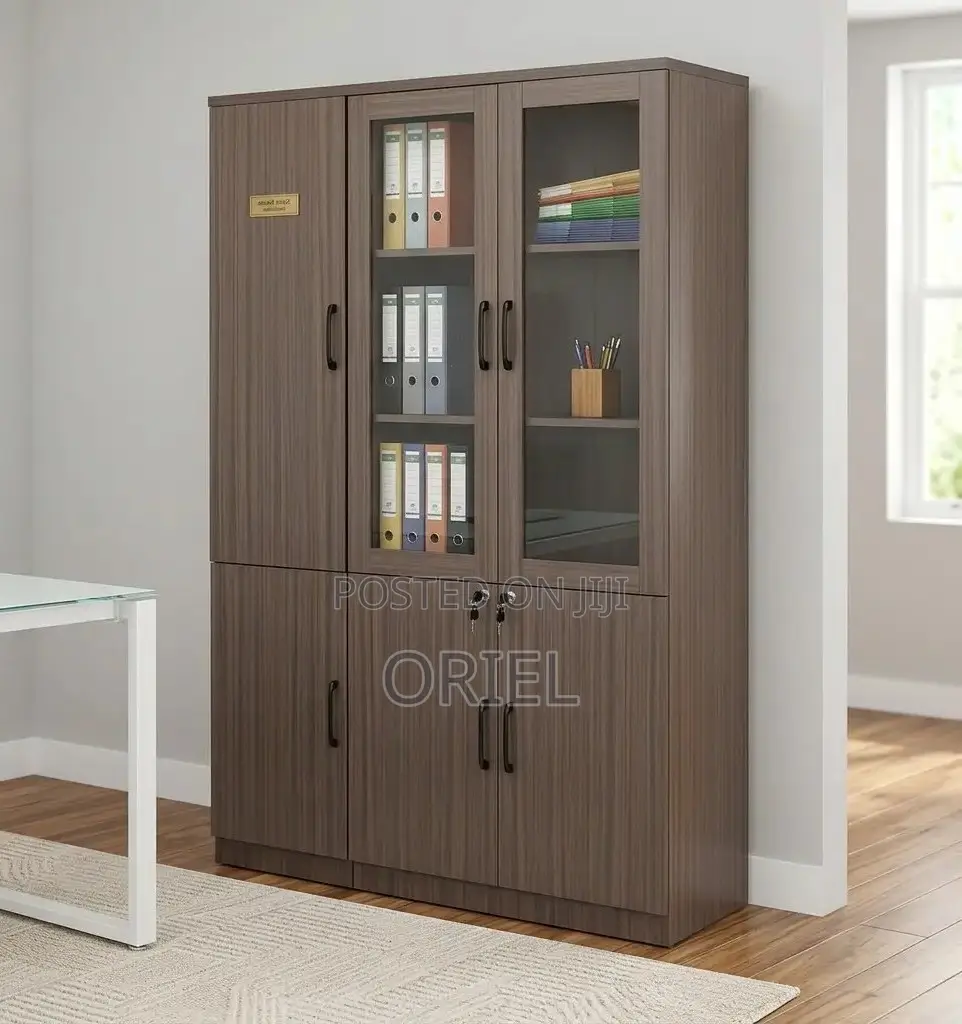 Office Cabinet : 3-Door Wooden Filing Cabinet