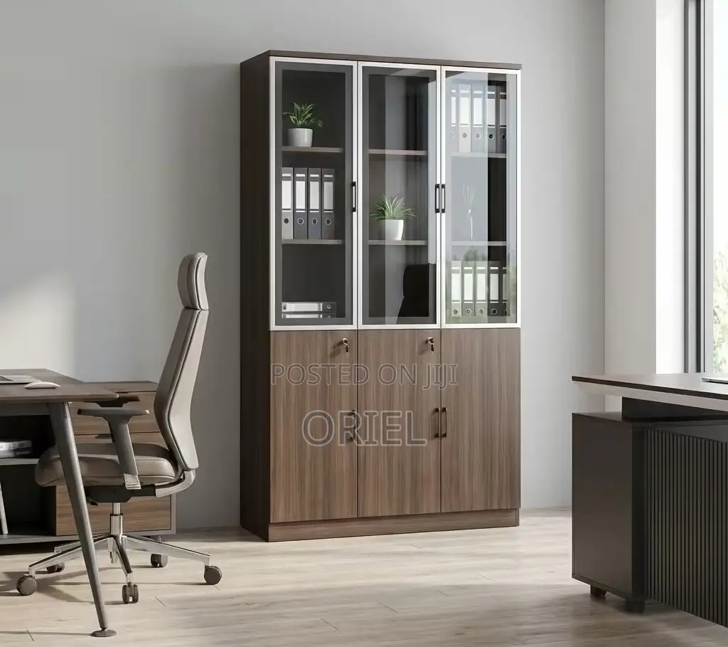 Office Cabinet : 3-Door Wooden Filing Cabinet