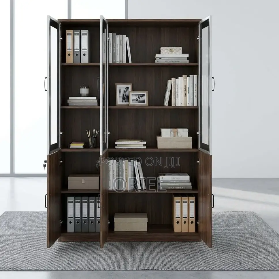 Office Cabinet : 3-Door Wooden Filing Cabinet