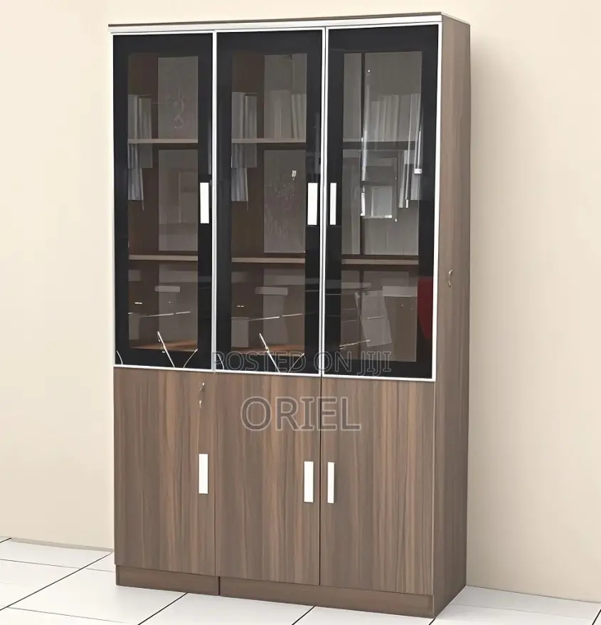 Office Cabinet : 3-Door Wooden Filing Cabinet