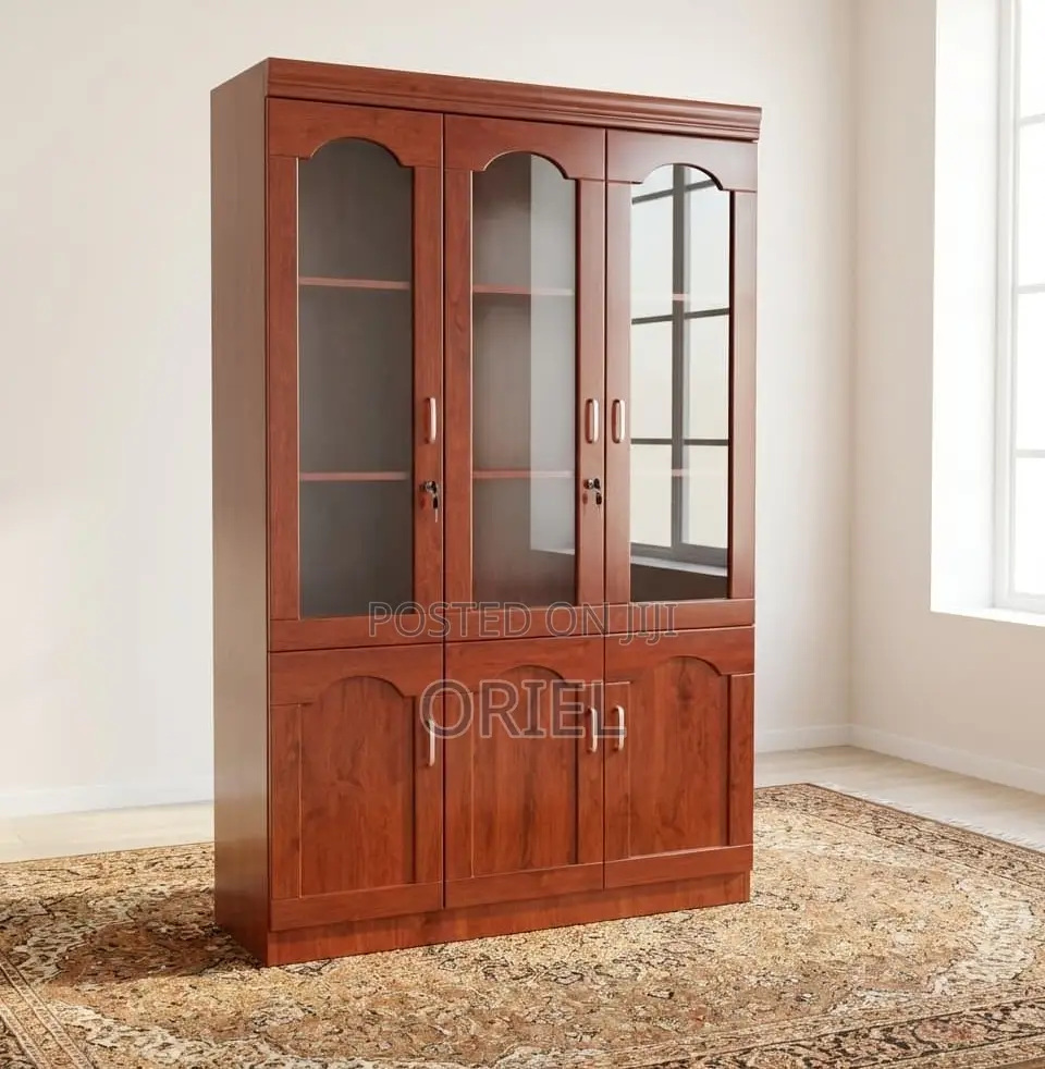 Office Cabinet : 3-Door Wooden Filing Cabinet