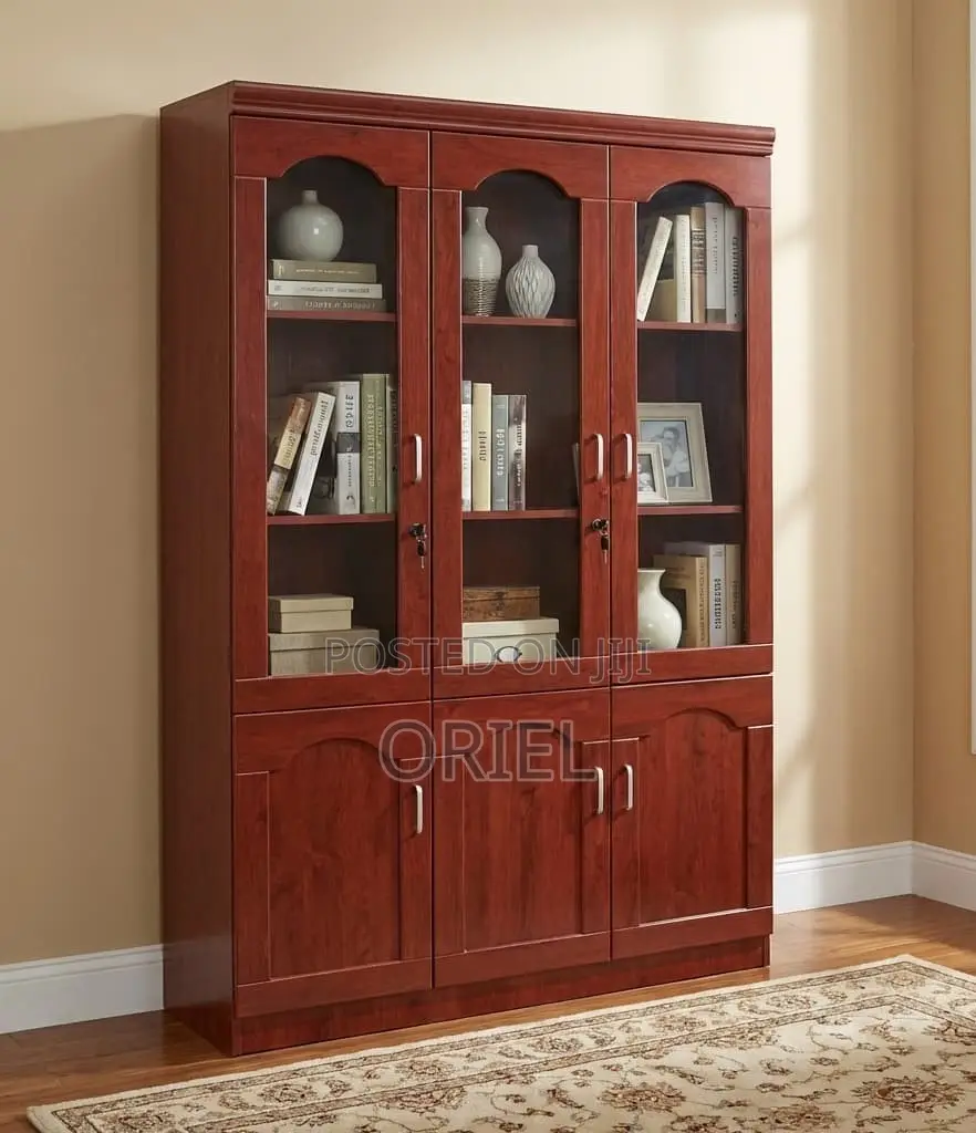Office Cabinet : 3-Door Wooden Filing Cabinet