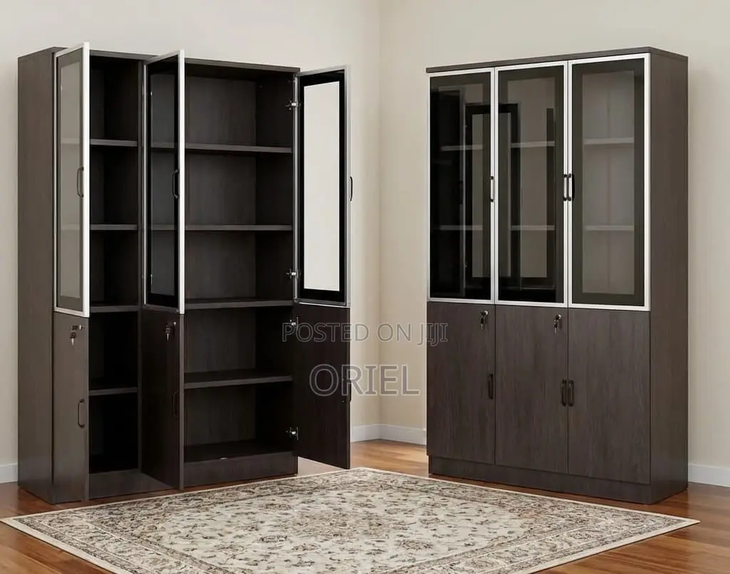 Office Cabinet : 3-Door Wooden Filing Cabinet
