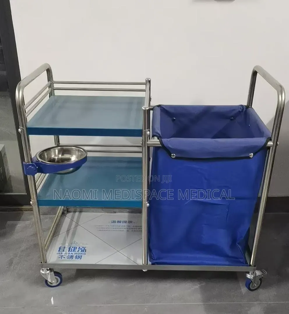 Stainless Steel Imported Linen Trolley With Compartments