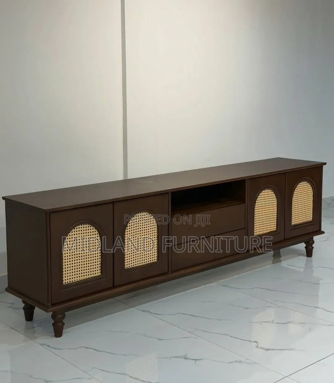 6ft TV Unit With Rattan Doors Pay on Delivery