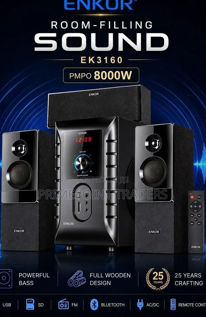 Enkor 8000W Multimedia Speaker System – Powerful Surround Sound Expe