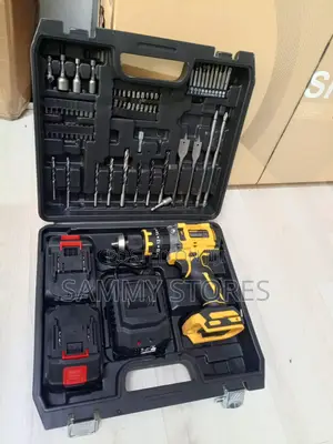 Electric Cordless Drill Machine With 2 Batteries, Multi-Piece Tool Kit