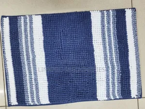 Dark Blue Striped White Sausage Door Mat
 Size 40*60cm