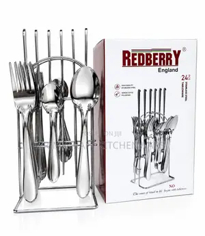 Redberry England 24-Piece Stainless Steel Cutlery Set With Stand