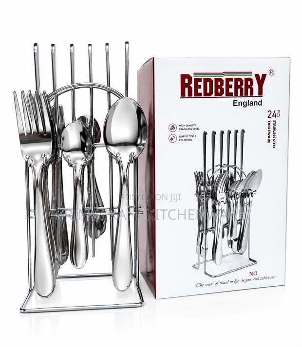 Redberry England 24-Piece Stainless Steel Cutlery Set With Stand