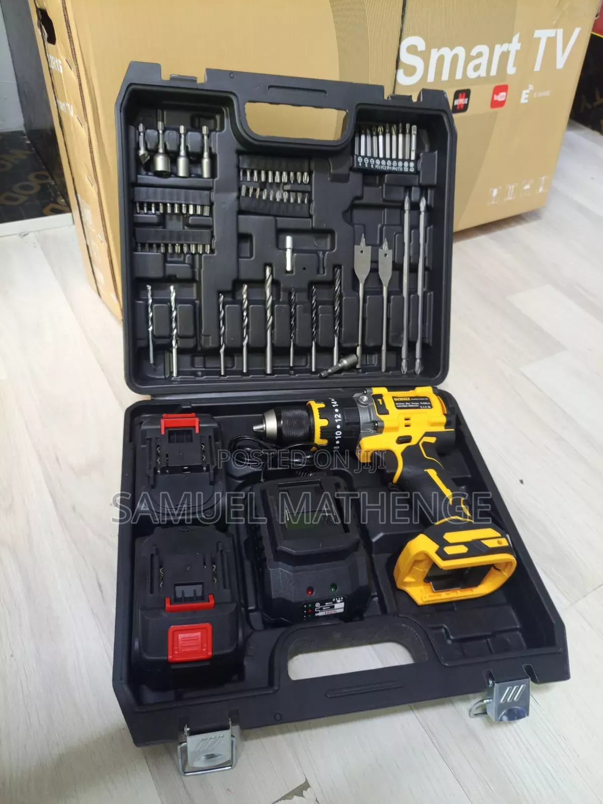 21V Cordless Drill Machine With 2 Batteries Complete Tool Kit