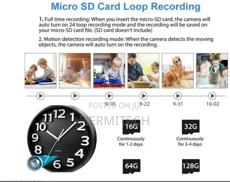 WiFi Wall Clock Surveillance Camera