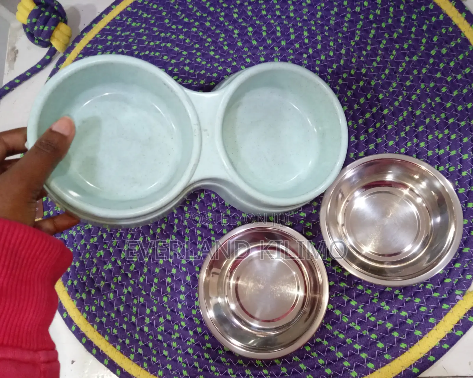 Cats Double Bowl With Detacheable Stainless Bowls