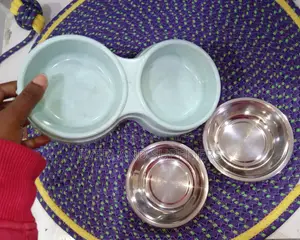 Cats Double Bowl With Detacheable Stainless Bowls