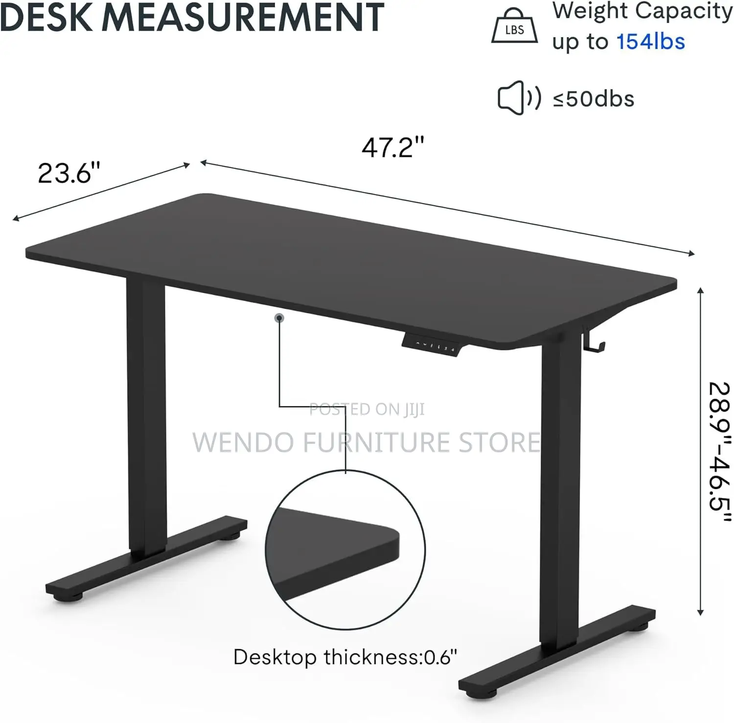Office Desk; 1800mm Electric Adjustable Mobile Desk