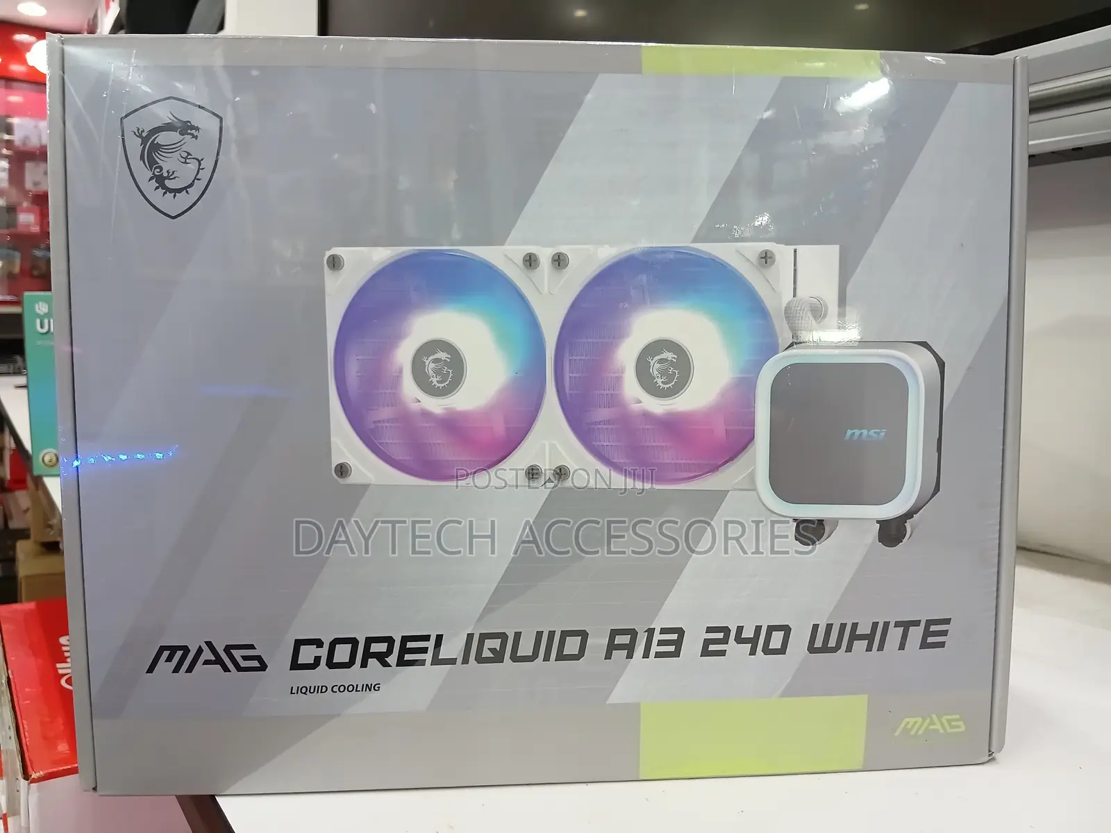 This Is an MSI MAG CORELIQUID A13 240 WHITE AIO Liquid Cooler