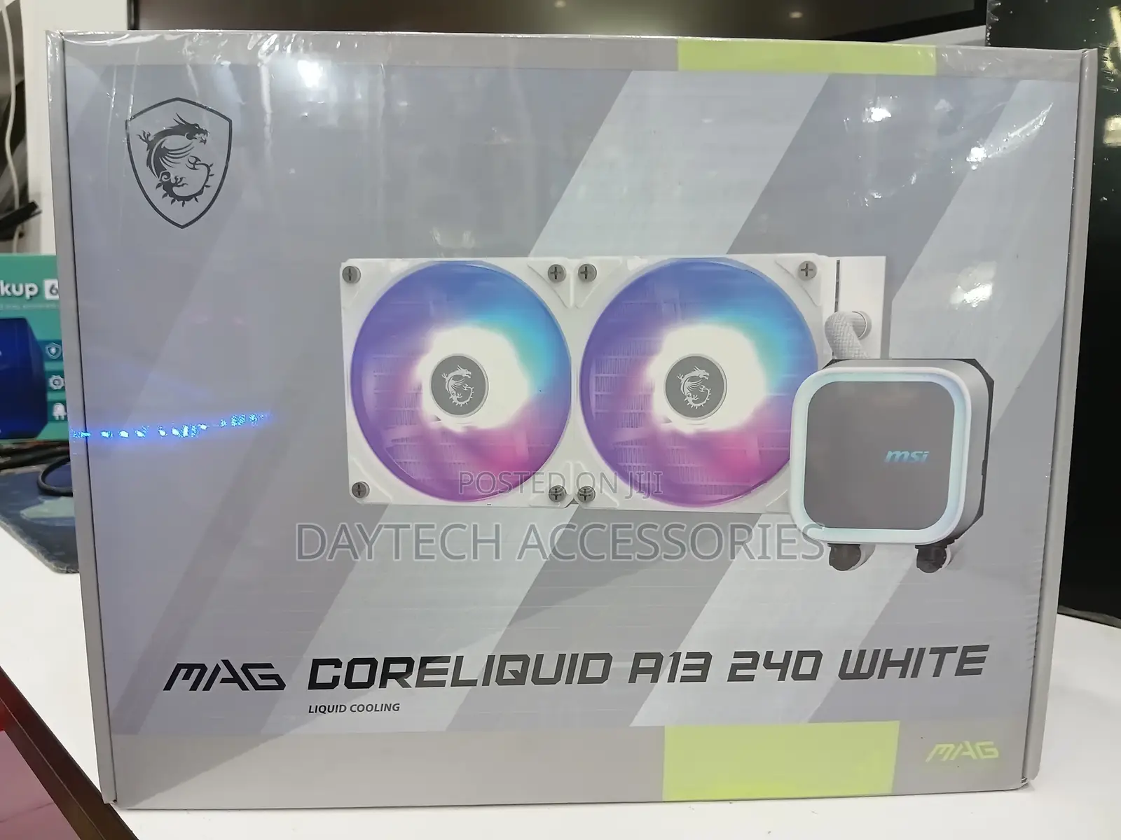 This Is an MSI MAG CORELIQUID A13 240 WHITE AIO Liquid Cooler
