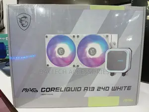 This Is an MSI MAG CORELIQUID A13 240 WHITE AIO Liquid Cooler