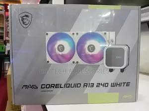 This Is an MSI MAG CORELIQUID A13 240 WHITE AIO Liquid Cooler