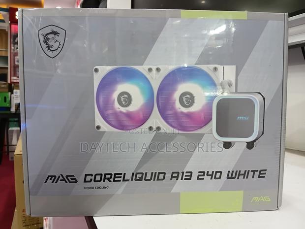 This Is an MSI MAG CORELIQUID A13 240 WHITE AIO Liquid Cooler - thumbnail 3
