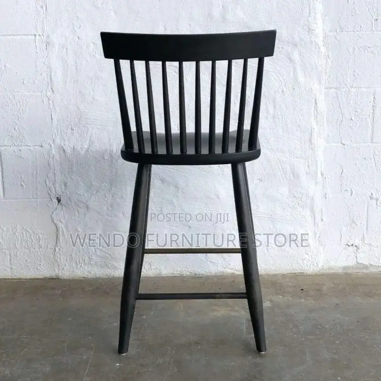 Barstool; Armless Black Eames Barstool Style