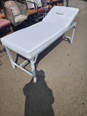 Foldable White Massage Bed Adjustable Headrest