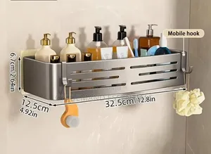 2pcs Aluminum Wall Mounted Bathroom Shelf Set