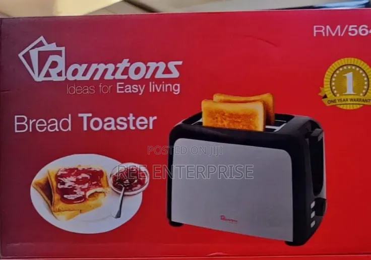 Ramtons RM/564 - 2 Slice Stainless Steel Toaster - Silver (1YR WRTY)