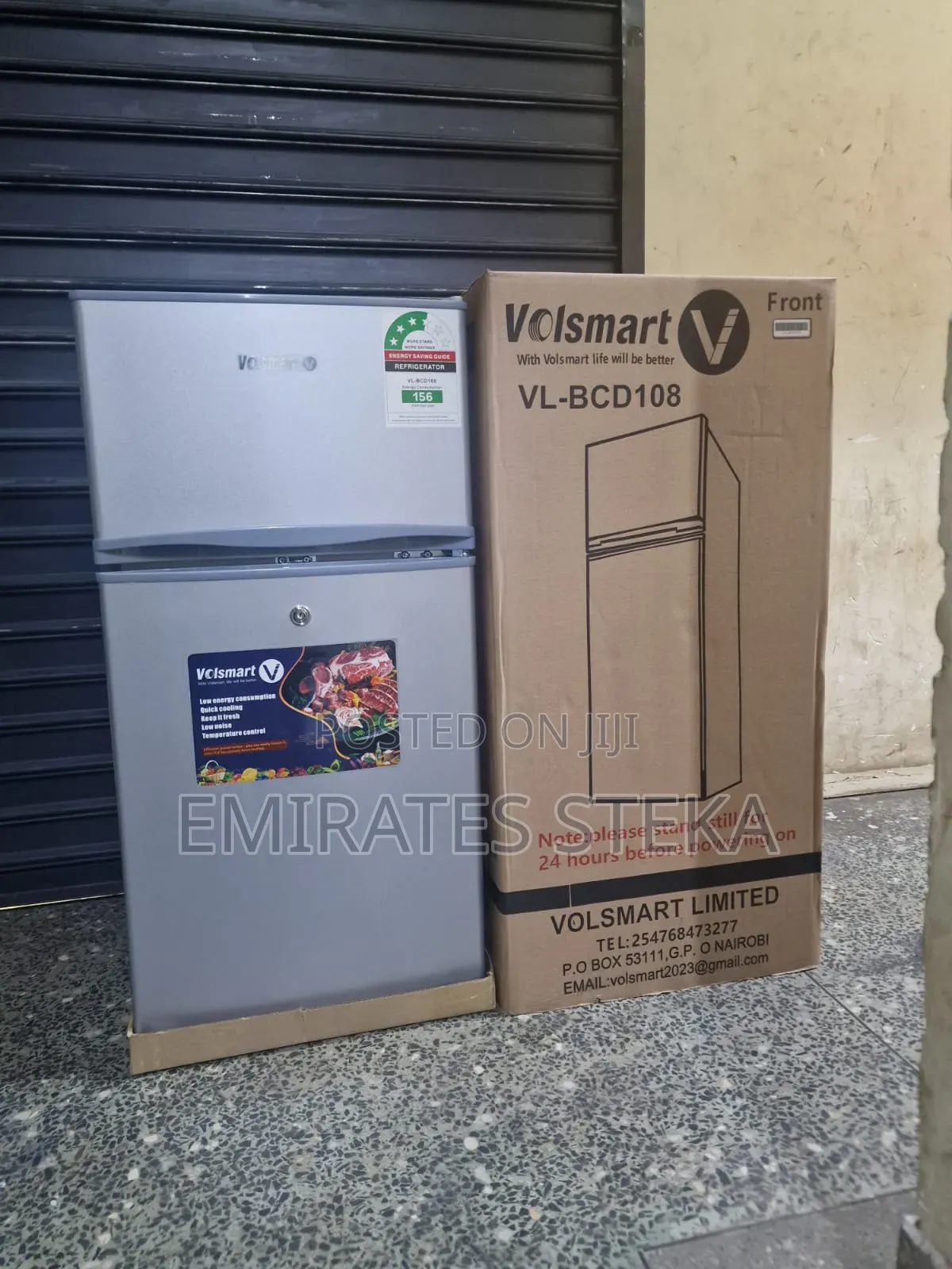 VOLSMART 108L Double Door Direct Cool Fridge,Compact Mini Refrigerator