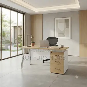 Office Desk; 120cm Executive Home Offices Lockable Brown Desk