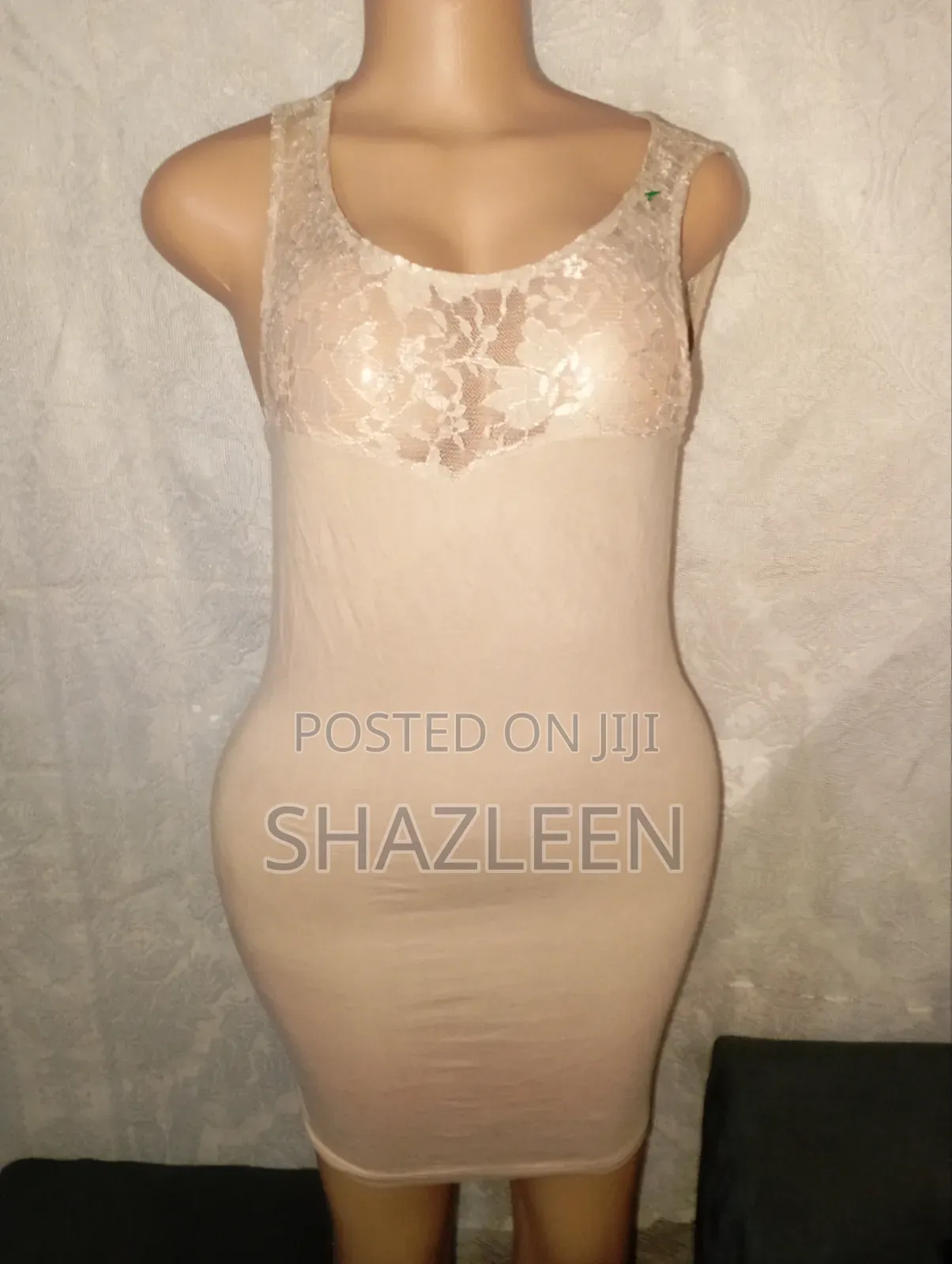Nude Lace Top Bodycon Mini Dress