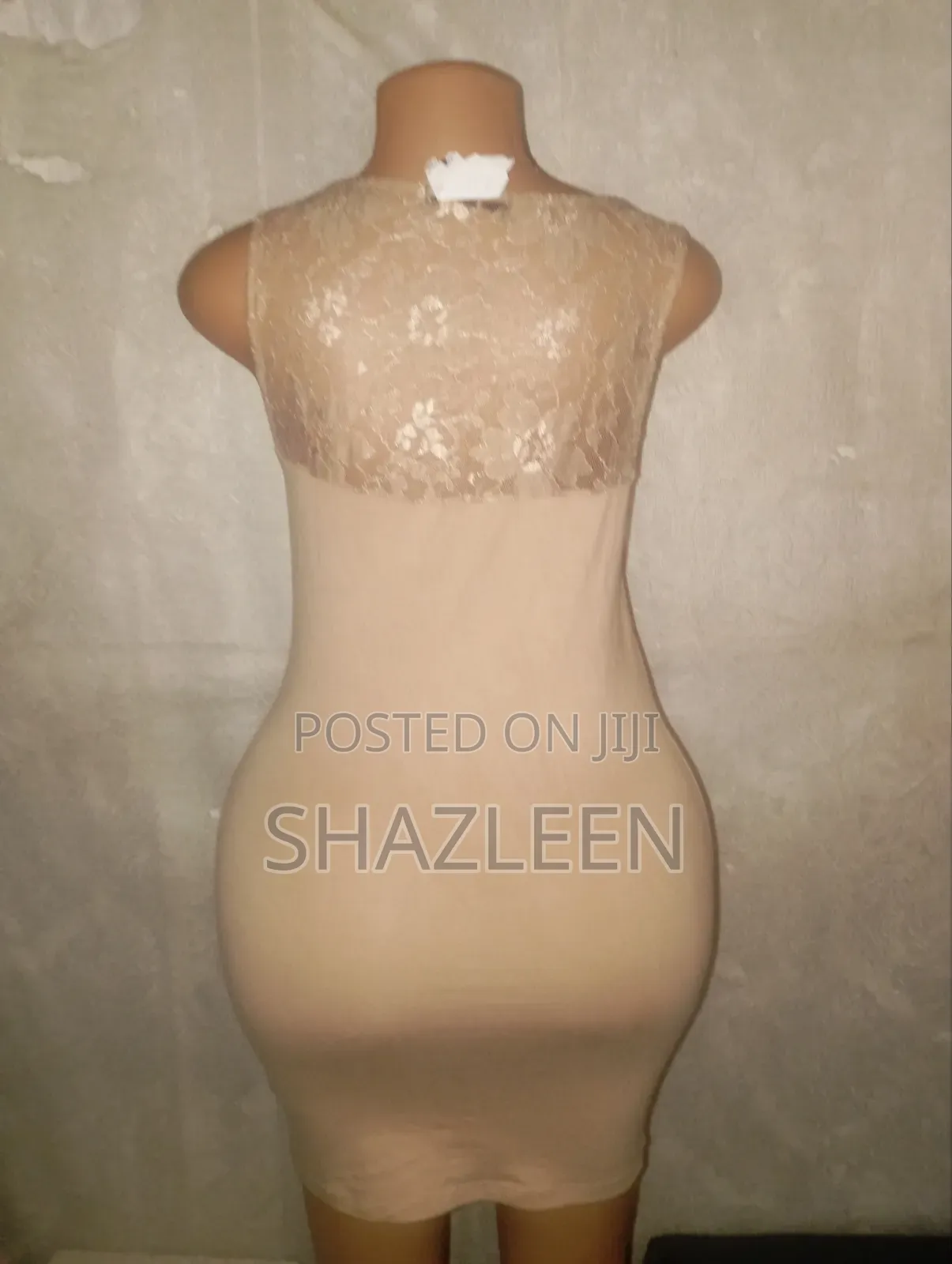 Nude Lace Top Bodycon Mini Dress