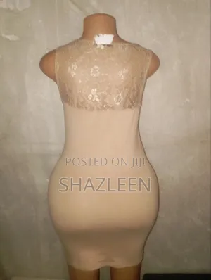 Nude Lace Top Bodycon Mini Dress