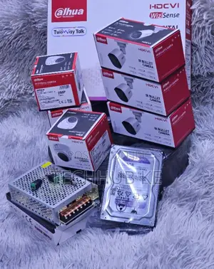 4 CCTV Set Dahua 4 Channel DVR 4 CCTV Kit,power Supply Unit, Hard Disk