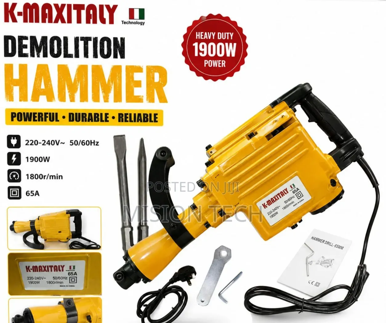 1900W Heavy Duty Demolition Hammer